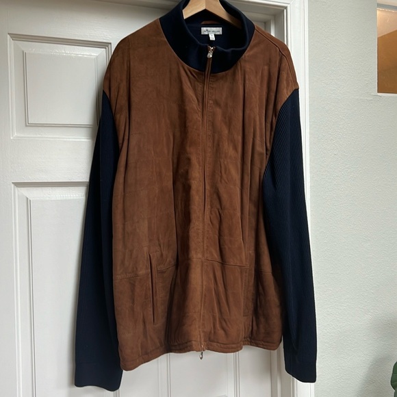 Peter MillarGoat Suede Hybrid Wool Cardigan Zip Up Jacket Size 3XL